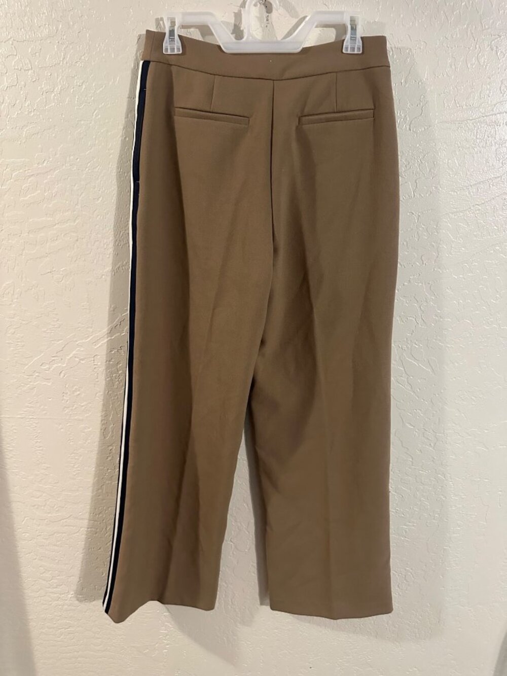 Zara Brown Pleated Pin Striped Casual Dressy Professional Pants - Picture 8 of 10